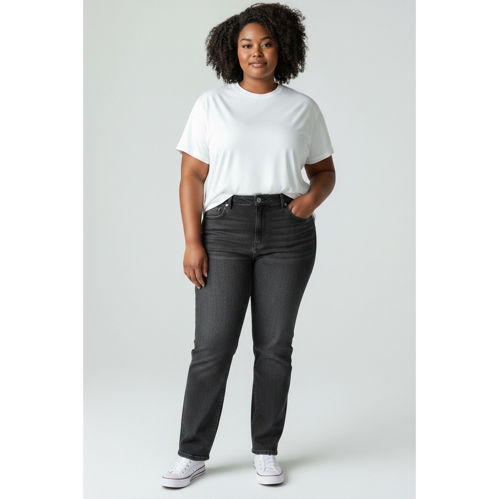 Abercrombie & Fitch Jeans Women 18R Black The 90s Straight Ultra High Rise Denim